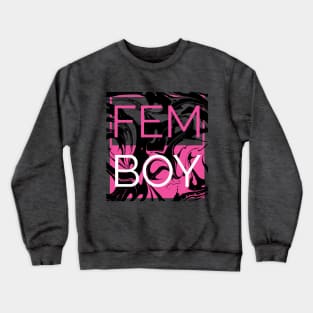 Femboy Vaporwave Marble Crewneck Sweatshirt